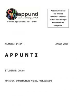 Cetani - Infrastrutture Viarie. Prof. Bassani