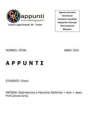Chezzi - Elettrotecnica e Macchine Elettriche + temi + eserc. Prof. Canova-Griva