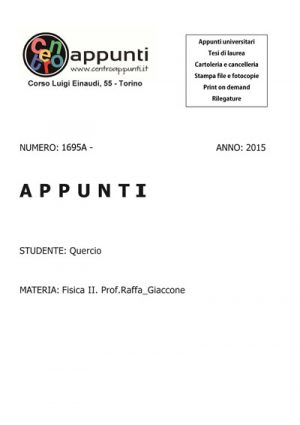 Quercio - Fisica II. Prof. Raffa - Giaccone
