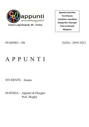 Insana - Appunti di Disegno. Prof. Moglia
