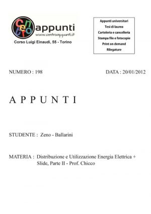 Zeno - Ballarini - Distrib.e Utilizz. Energia Elettrica + Slide parte II. Prof. Chicco