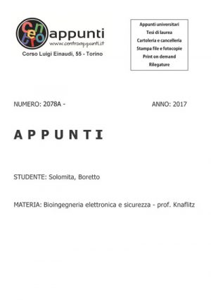 Solomita Fabrizio - Bioingegneria elettronica e sicurezza - prof. Knaflitz