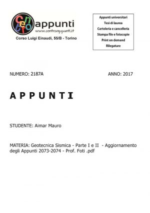 Aimar Mauro  - Geotecnica Sismica - Parte I e II  - Aggiornamento degli Appunti 2073-2074 - Prof. Foti .pdf