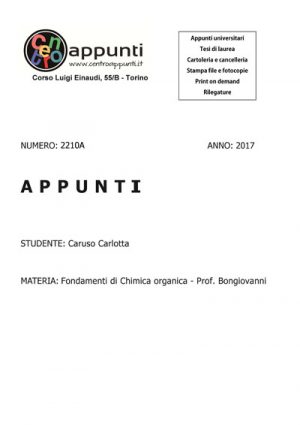 Caruso Carlotta - Fondamenti di Chimica organica - Prof. Bongiovanni
