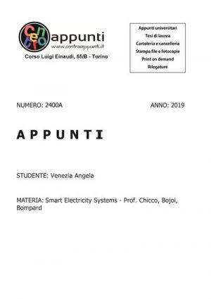 Venezia Angela  - Smart Electricity Systems - Prof. Chicco. Bojoi. Bompard