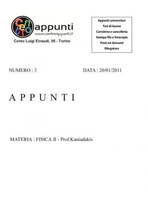 N.D. - Fisica II Appunti. Prof. Kaniadakis