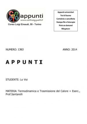 Lo Voi - Termodinamica e Trasmissione del Calore + Eserc.. Prof. Santarelli