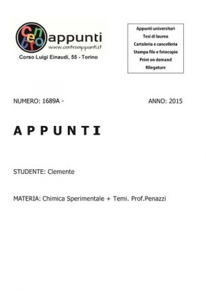 Clemente - Chimica Sperimentale + Temi. Prof. Penazzi